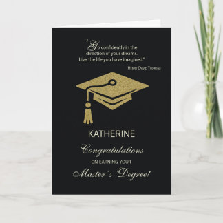 Carte Masters Diplômé Félicitations Black Gold