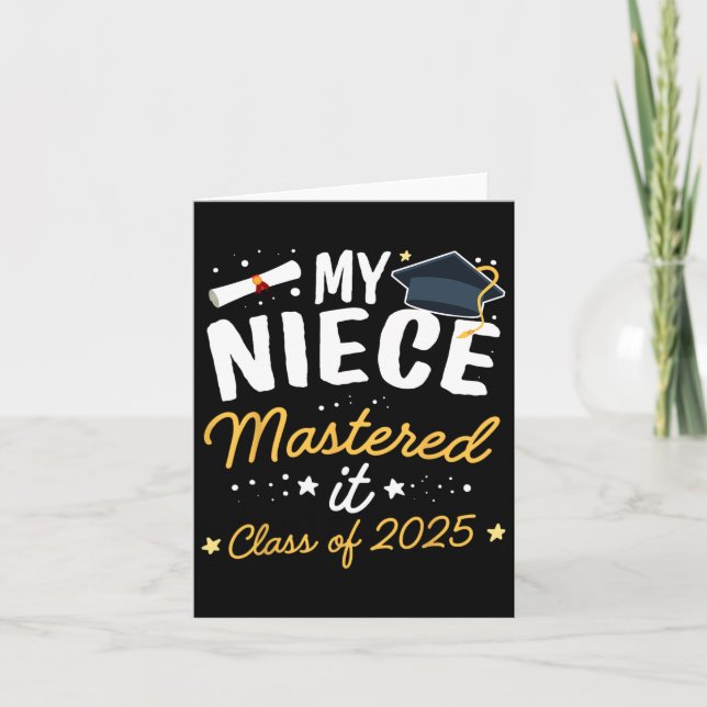 Carte Masters Graduation Ma Nièce L'A Maîtrisé Cl De 202 (Devant)