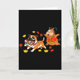 Carte Mastiff Cheval Chinois Drôle Enfants Hommes Femmes