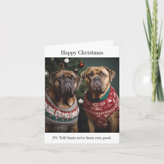 Carte Mastiff Chiens Christmas Jumpers Card (Devant)