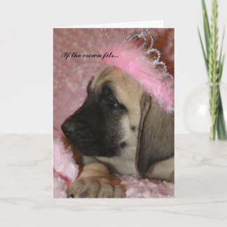 Carte Mastiff Puppy anglais princesse couronnée
