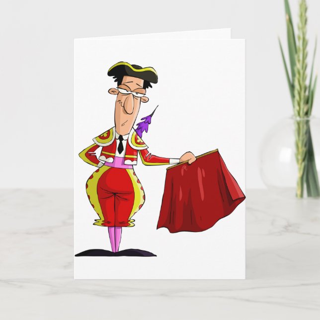 Carte Matador avec cape rouge Torero espagnol (Devant)