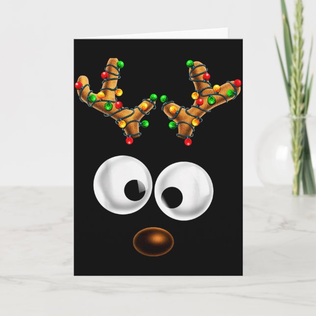 Carte Matching Family Christmas Reindeer Face Christmas  (Devant)
