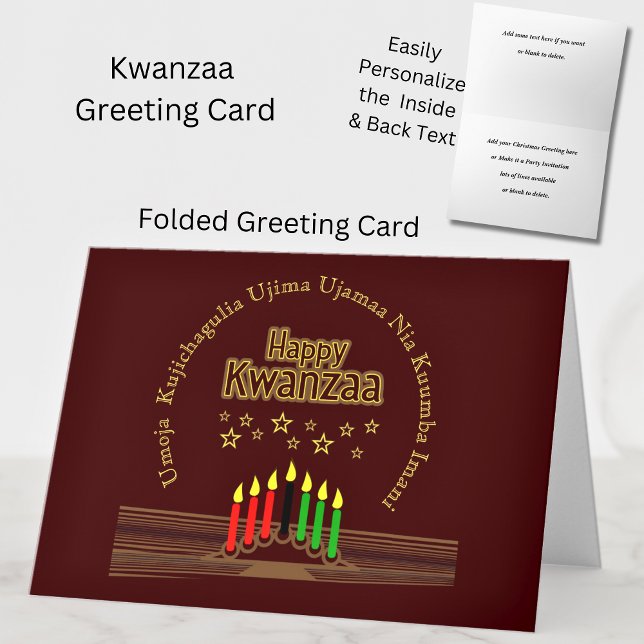 Carte Matching Happy Kwanzaa Seven Principles Greeting (Créateur téléchargé)