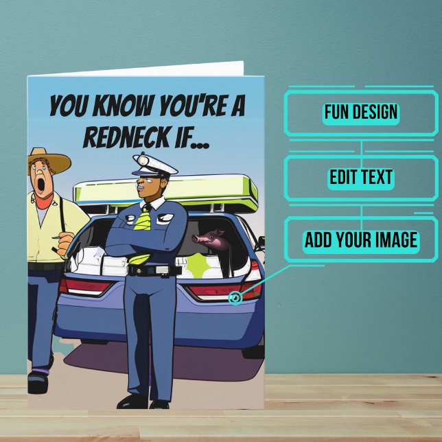 Carte Matelas de voiture drôle Redneck plaisanterie Anni (This card is for that person with a little bit of country in him/her but that's why you love them.)