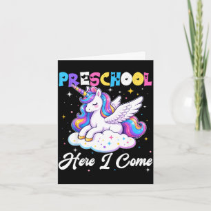 Carte Maternelle me voici licorne rentrée scolaire fille