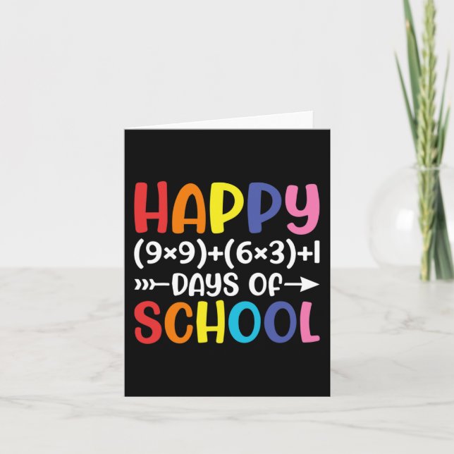 Carte Math Formula 100 Jours De L'École Amusants Math En (Devant)