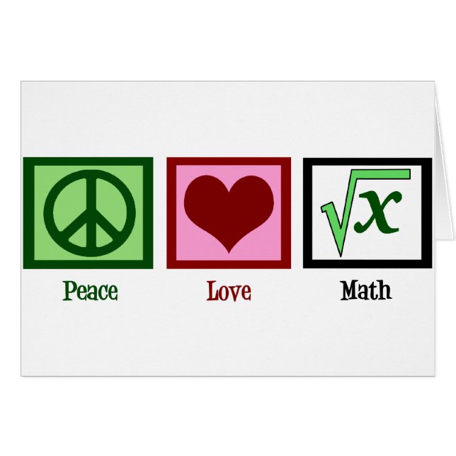 Carte mathématique Peace Love (Devant horizontal)
