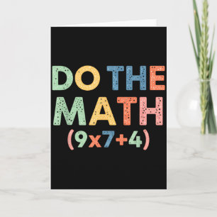 Carte Mathématiques Faites Le Calcul (9x7+4) Équation Dr
