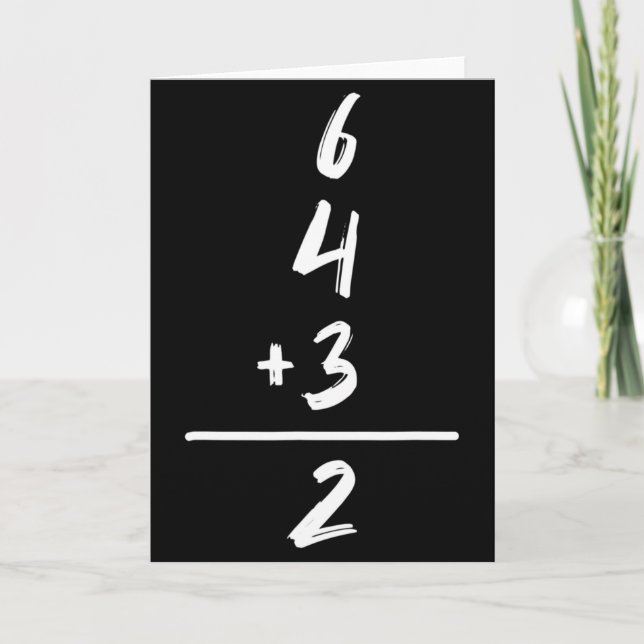 Carte Mathématiques Inspirées de Baseball 6 4 3 2 Double (Devant)