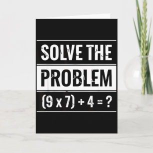 Carte Mathématiques Résolvez Le Problème (9 X 7) + 4 = _