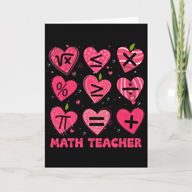 Carte Mathématiques Saint-Valentin Professeur Symboles M (Devant)