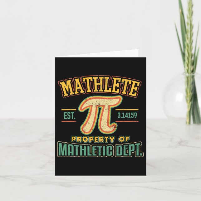 Carte Mathlete Mathletic Department Pi 3.14 Math Calculu (Devant)