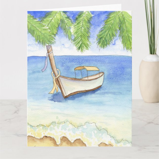 Carte Matin à Bali Aquarelle (Devant)