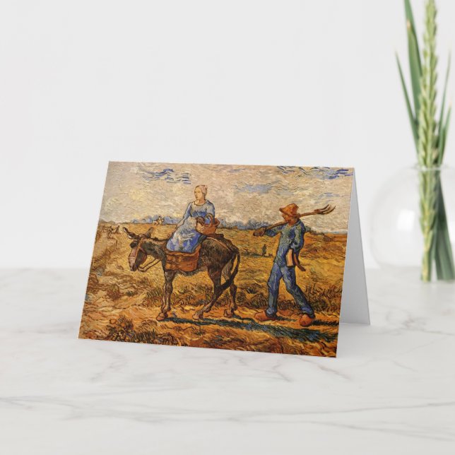 Carte Matin, Couple de paysans par Vincent van Gogh (Devant)