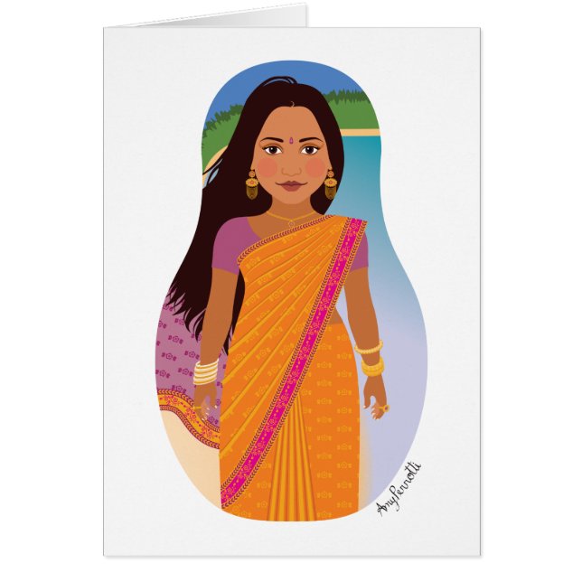 Carte matriochka mauricienne et indienne (Devant)