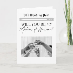 Carte Matron of Honor Proposition, UK Custom Newspaper