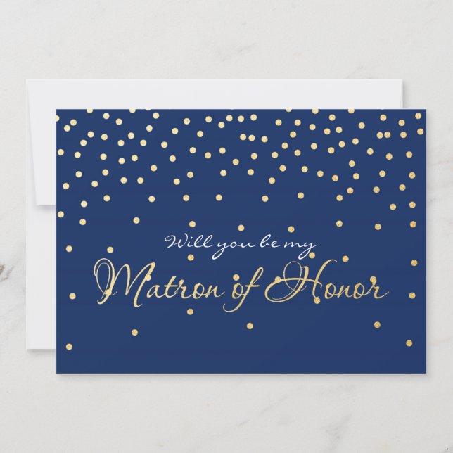 Carte MATRONNE D'HONNEUR avec confettis à feuilles (Devant)