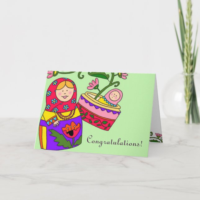 Carte Matroshka et bébé (Devant)