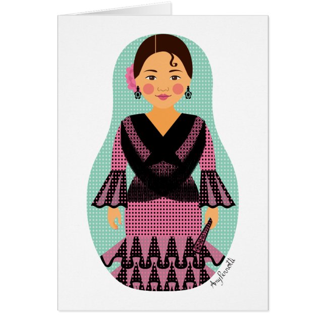 Carte Matryoshka Robe Espagnole (Devant)