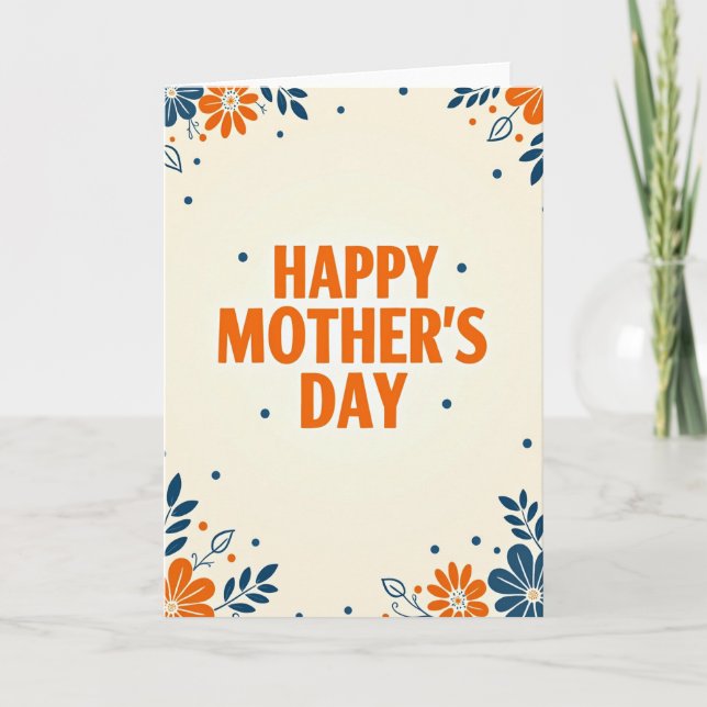 Carte Matte Orange Celebration Card (Devant)