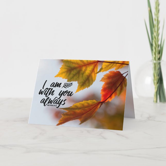 Carte Matthew 28 20 I Cas de Leaves With You Always (Devant)