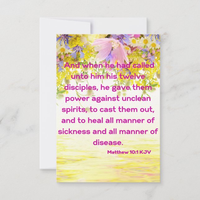 Carte Matthieu 10:1 KJV Bible Scripture Pic Greeting (Devant)