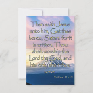 Carte Matthieu 4:10 KJV Bible Verse Pic Greeting Card