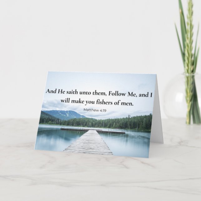 Carte Matthieu 4:19 Suivez-Moi Verset de la Bible Jésus (Devant)