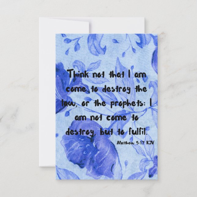 Carte Matthieu 5:17 KJV Bible Scripture Pic Greeting Car (Devant)