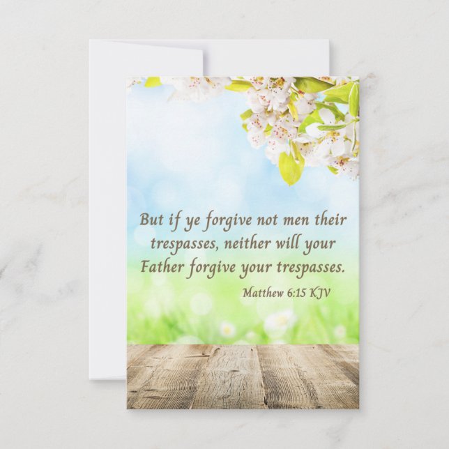 Carte Matthieu 6:15 KJV Bible Scripture Pic Greeting (Devant)