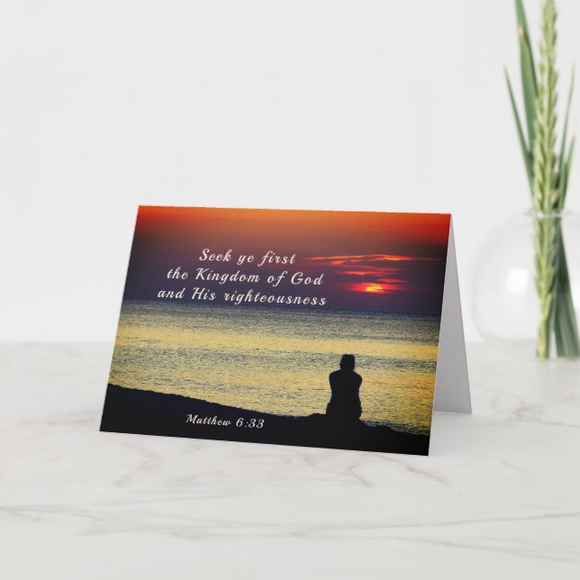 Carte Matthieu 6:33 Chercher Premier Royaume de Dieu Océ (Devant)