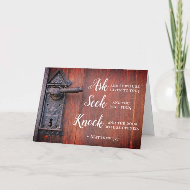 Carte Matthieu 7:7, Demandez et il sera donné (Devant)