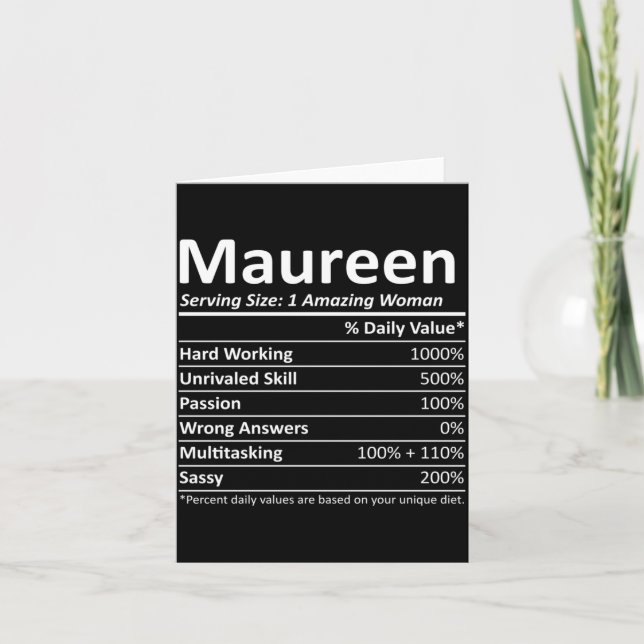 Carte Maureen Rition Nom Personnalisé Drôle Performance (Devant)