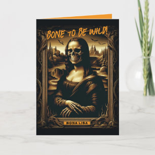 Carte Mauvais À L'Os Mona Lisa Skeleton Halloween
