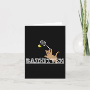Carte Mauvais Chat Drôle Badminton Amateurs de Chats Jeu