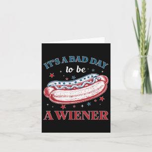 Carte Mauvais jours Hotdog Wiener 4 juillet Patriotique 