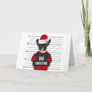 Carte Mauvais Père Noël Chien Mugshot Drôle Noël