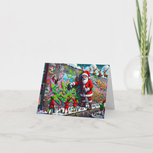 Carte Mauvais Père Noël Graffiti