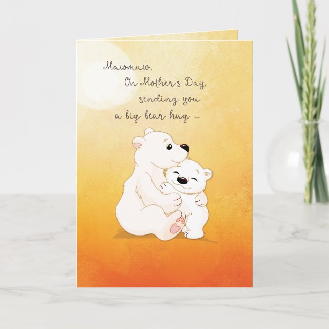 Carte Mawmaw Fête des Mères Ours Hugs pour toi (Devant)