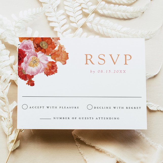 Carte MAX Bold Fuchsia & Orange Floral RSVP (Créateur téléchargé)