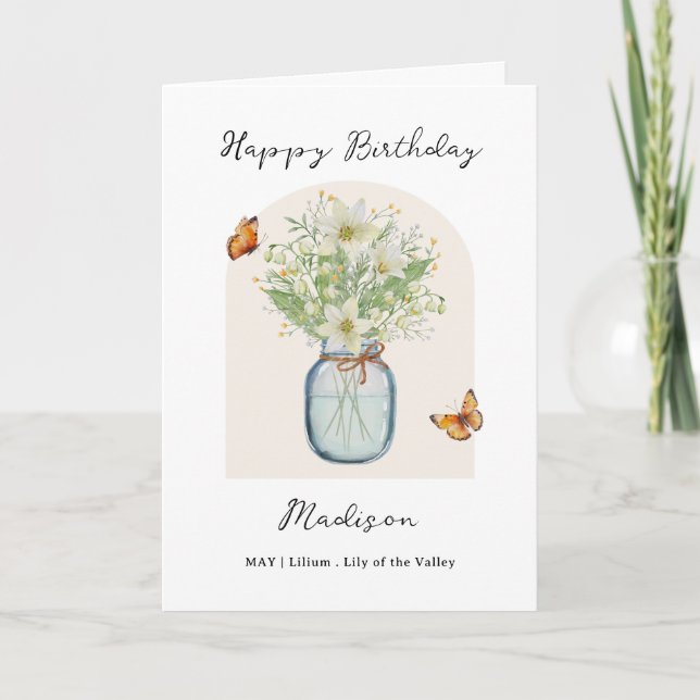 Carte May Birth Month Flower Birthday (Devant)