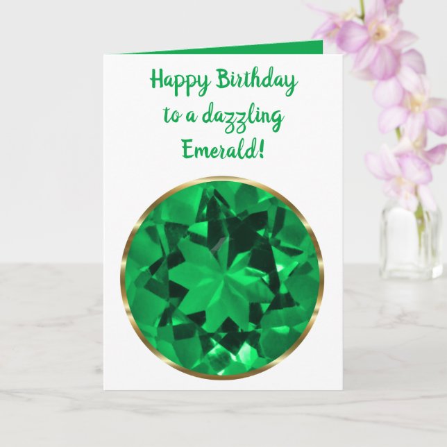 Carte May Emerald Birthstone Birthday Card (Orchidée)
