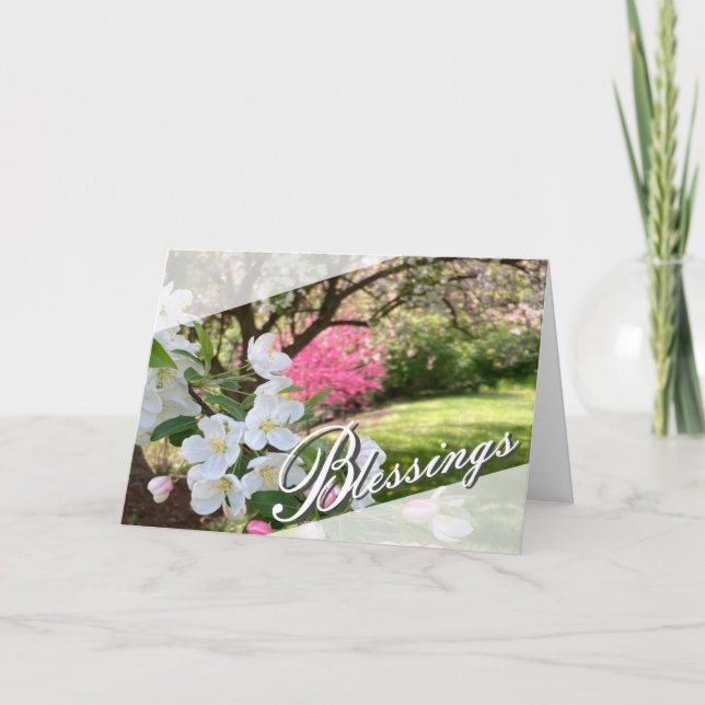 Carte May Flowers Pink Blessings Greeting Card (Devant)
