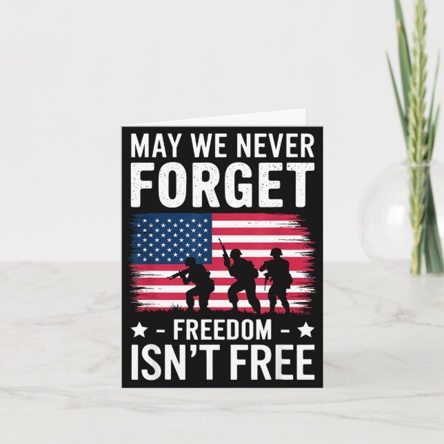 Carte May we forget freedom isn’t free, memorial day May (Devant)