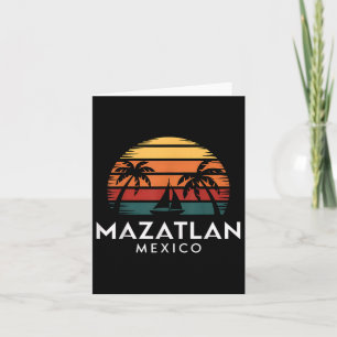 Carte Mazatlan Mexique Retro Sunset Vacances bateau à vo