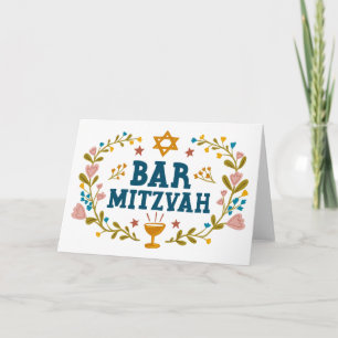 Carte MAZEL TOV BAr MITZVAH Juif dessiné à la main