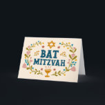 Carte MAZEL TOV BAT MITZVAH Floral juif personnalisable<br><div class="desc">Je vous ai dessiné un texte à la main. Idéal pour un bat mitzvah. Ajoutez votre propre texte à l'intérieur de la carte ou modifiez les couleurs arrière - plans. Pour plus de designs et de couleurs, consultez ma boutique ! Ou dites-moi si vous voulez quelque chose de personnalisé. Demandez...</div>