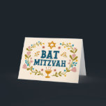 Carte MAZEL TOV BAT MITZVAH Floral juif personnalisable<br><div class="desc">Je vous ai dessiné un texte à la main. Idéal pour un bat mitzvah. Ajoutez votre propre texte à l'intérieur de la carte ou modifiez les couleurs arrière - plans. Pour plus de designs et de couleurs, consultez ma boutique ! Ou dites-moi si vous voulez quelque chose de personnalisé. Demandez...</div>
