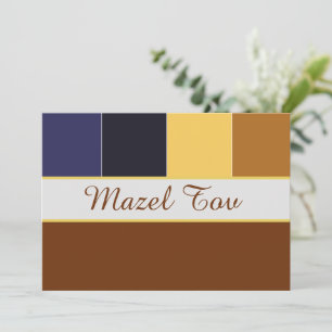 Carte Mazel Tov Félicitations, Marron Bleu